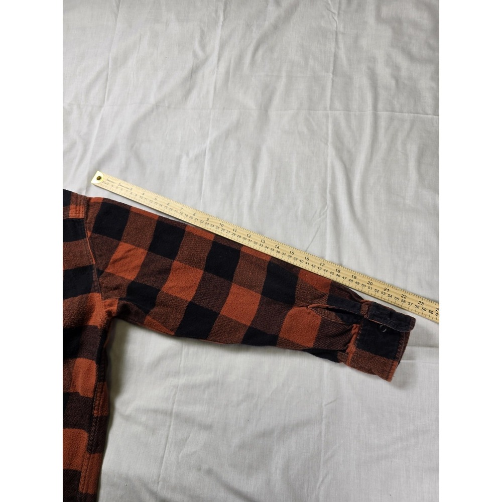Levi's Shirt Mens Large Orange Plaid Flannel Long Sleeve Button Front Relaxed - Picture 12 of 12